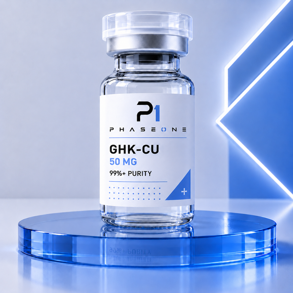 GHKCU research peptide vial by PhaseOne Australia