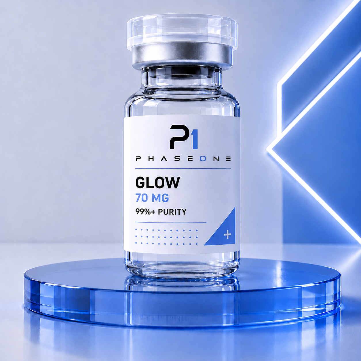 GLOW research peptide vial by PhaseOne Australia