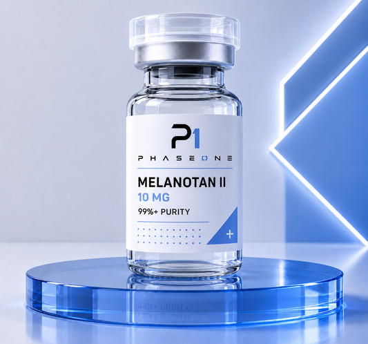 Melanotan research peptide vial by PhaseOne Australia