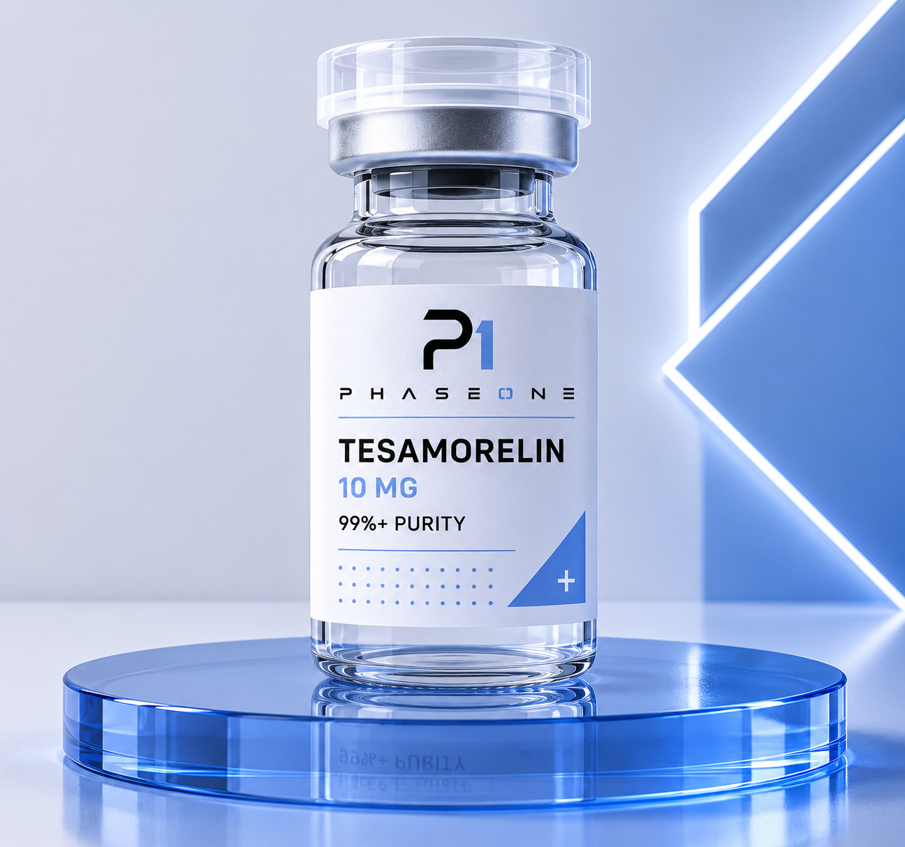 Tesamorelin research peptide vial by PhaseOne Australia